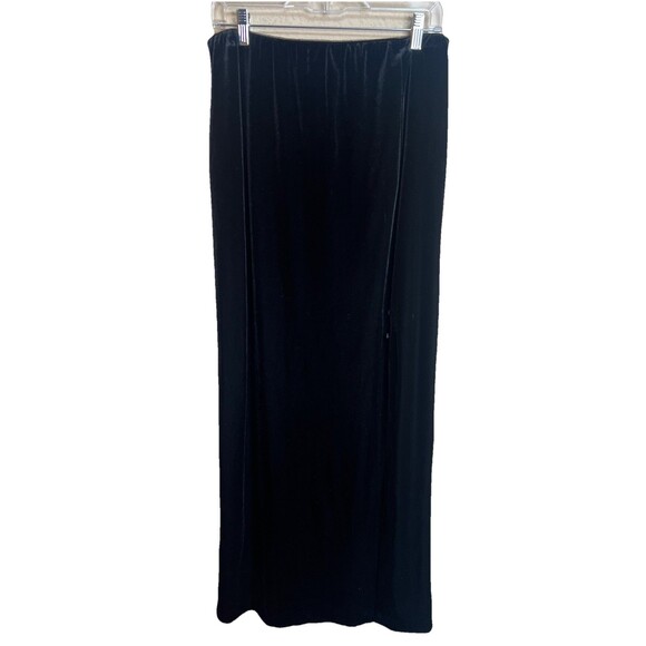 Alex Evenings Black Velvet Long Skirt Size Large Maxi - Picture 1 of 8